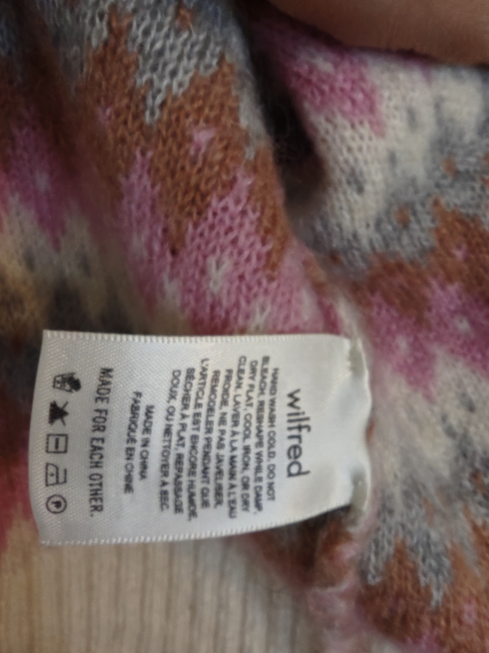 Aritzia Wifred Multicolor Striped Long Sleeve V-Neck Cardigan Mohair Blend M - Picture 12 of 14